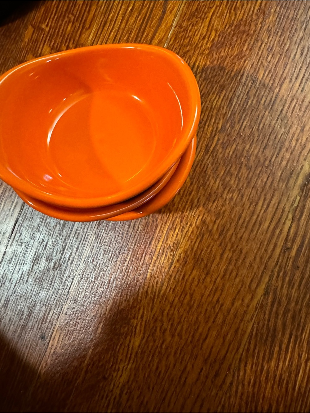 Orange Ceramic Serving Bowl - Bright Orange Home Dining Bowl 3 oz set of 3